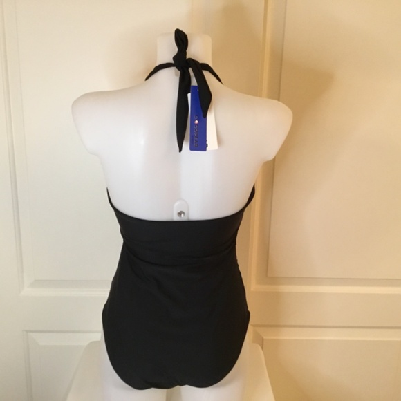 Women’s Tummy Control Ruched Halter Push Up One Piece Bathing Suit - Picture 6 of 9